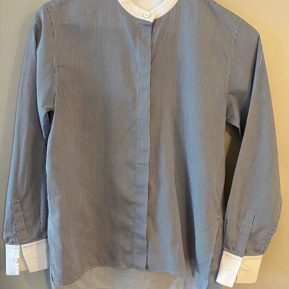 Fendi Women’s Striped Button-Up Shirt with White Accents